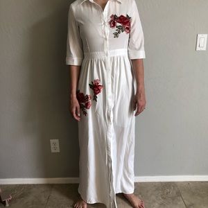 ASOS Boohoo Rose embroidered maxi dress